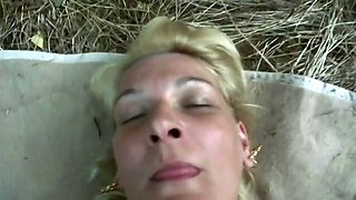 Blonde Cougar With Perfect Tits Misleads Innocent Sucker Into Remote Woods For Savage Outdoor R