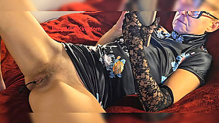 Hairy MILF Pussy & Clitoris Play - Long Tube in Urethra & Cervix Vibrator Fuck