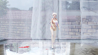 [mmd] Weak Sound Good-night Kiss Pregnancy Erotic Hanfu Belly Pocket Thong