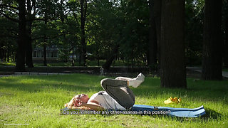 Sexy Russian Girl Smoking Cigarette Relaxed Outdoors