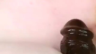 Big Black Dildo Tittyfuck & Suck