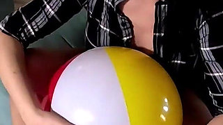 Beach Ball Pressure Play Barefoot Squeeze, Cameltoe & Thigh Crushing