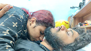 Girl kissing boy and seduce boy with hot romance