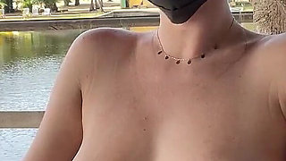 Wife Walking Around and Showing off Her Big Boobs.