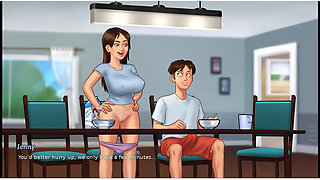 Summertime saga - gameplay - roleplay - jenny sex scenes in bedroom and dinner table