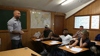 Lecture Hall Daydream: Erin Moore Takes All Seven Cocks at Pornstar University (part 1)