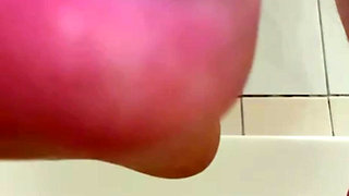 chubby boy trying to fist himself with dildo