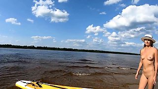 Big-Ass Blonde's Naked Walk on a Paddleboard