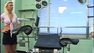 Beautiful Young Blonde with Big Tits Fucked and Cumshot on Her Ass by Gynecologist