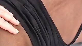 Petite Ebony - Hot Interracial Sofa Fuck with Pussy Creampie