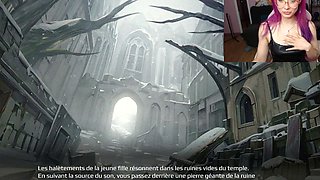 French Geek Girl Cums Hard Playing Nutaku Hentai Game Aeons