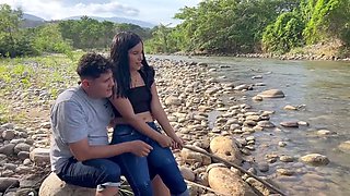 CASUAL SEX, I teach young Latina how to fish and then fuck her and cum in her pussy