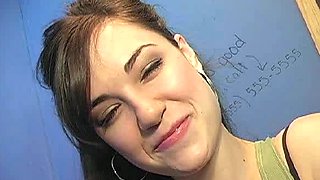 Glory hole blowjob busty amateur blonde fucking