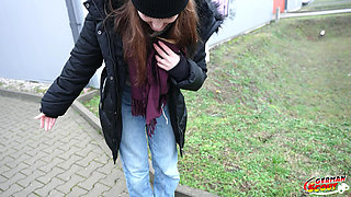 German Scout - Flexible Ginger Teen Olivia Westsun at Pick up No Condom Casting Fuck