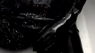 Rubber Slut Swallowing and Bathing in Milk