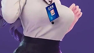 Excuse Me; Genshin Impact; Bronya; Office Lady Uniform; Pencil Skirt; Crotchless Black Stockings; Erotic Tattoos