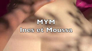 Young Arab city beurette fucks with a big black cock in the woods in public