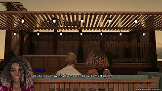 Sexbot Steph Route #2 - Animated Sex Game - the Mixed Hottie Gives a Blowjob by the Hot Tub