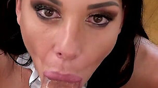 Sexy housewife Gianna Grey POV blowjob and cum swallow