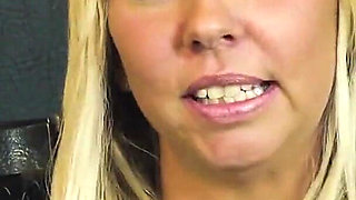 Cheeky meter maid tormented in warehouse