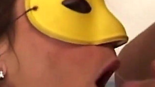 Wonderful Busty Masked MILF with Perfect Body Ass Fucked and Cummed in Mouth by Huge Amateur Cock