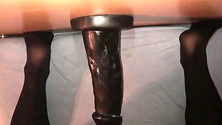 My Hot Milf GF Takes a Huge BBC Toy Doggystyle - Homemade Amateur Fucking