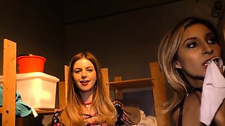 Two lusty housewives worship big black cock at the gloryhole