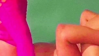 Threesome with Skinny Stepsister and 70-year-old Stepmom Whore