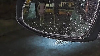 Two Hot Girls Caught Him Masturbating Inside the Car and Helped Him Cum