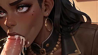 A Steamy Ebony Man Hits a Schoolgirl, Splattering Gravy on Her Face. at the Same Time, He Has an Climax on the Desk!