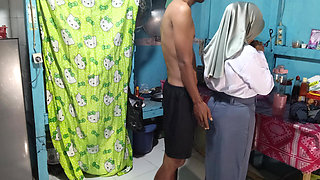 Fucking My Stepsister-in-law in the Kitchen Before Going to College