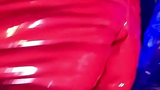 Red Glossy Downjacket POV. Smoking, Doggy Style and Double Cum on My Jacket