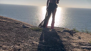 Artemisia Love Sexy Outdoor Hiking Session Solo Big Tits Close up in Nature