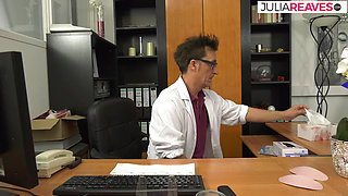 Blonde milf eats cum after bending over for a hard fuck