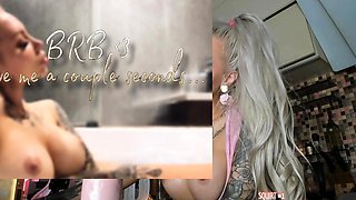 Blonde tight pussy babe solo toy fun in glamour masturbation