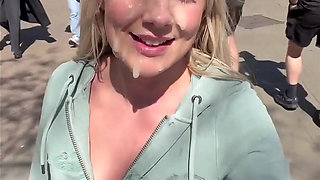 Blonde MILF Emily Walters' Post Huge Facial Cum Walk