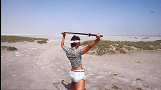 Katana on the Elton salt lake