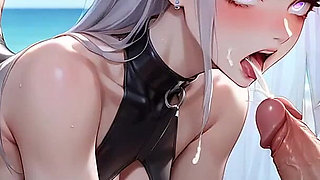 A Fantastic, Insane XXX Scene: Beachside Passionate Threesome, Milk Slurp, Bondage, and Sultry Pleasure!