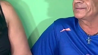 The Old Man Went Crazy in Bed with the Brunette with the Huge Ass Only in Panties