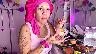 Mukbang Spicy Food Asmr Long Nails Messy Facestuffing Vlog