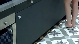 Step Mom Caught Step Son with Hard Cock, Fucks Him and Make Him Cum in Her Panty