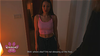 Step Daughter Sumiko Smile Rides Step Dad Secretly Before He Cums Inside Step Mom in Shared Hotel Bed