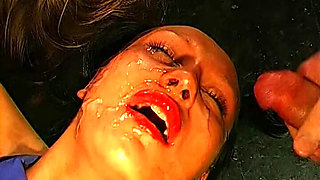 Ggg - Brunette Bukkake Slut Gets Covered in Cum and Swallows Every Load