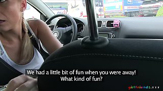 Tantalizing Blond hair babes Have Horny Car Sex In Public 1 - Girlfriends