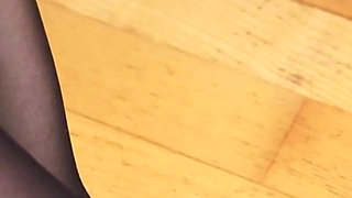 High Heels on Wooden Floor Asmr - Nylon Leg Rubbing, Shoe Sounds