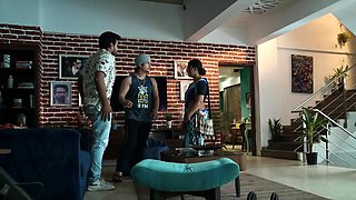 Indian pair celebrating their anniversary inside bedroom