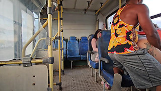 A SHAMELESS COUPLE RIDING IN PUBLIC TRANSPORT AND BACKSEAT PASSENGER FILMING EVERYTHING