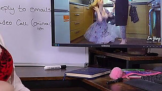 POV:sneaking on Your Boss While She Watches Porn in Her Office