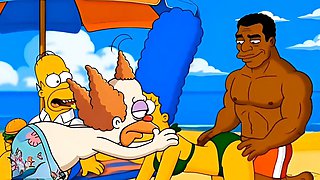 Cartoon hentai, porn parody, marge simpson