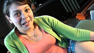 Jessy funny amateur teen brunette toying